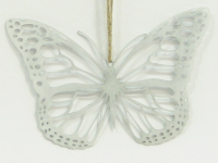 Metall-Schmetterling z.Haengen, L15cm weiss 611461-11